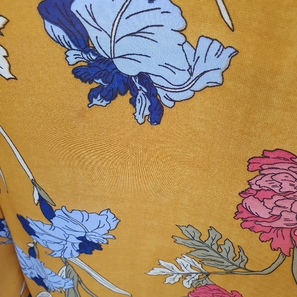 JAPANA‎ Maxi Dress Open Back Floral Gold/Pinks/Blues Women's Size S - Picture 11 of 12